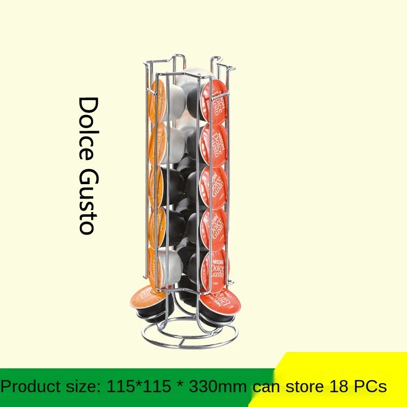 

Metal Coffee Pod Holder Iron Chrome Plating Stand Coffee Capsule Storage Rack for 18pcs Dolce Gusto Capsule/Nespresso