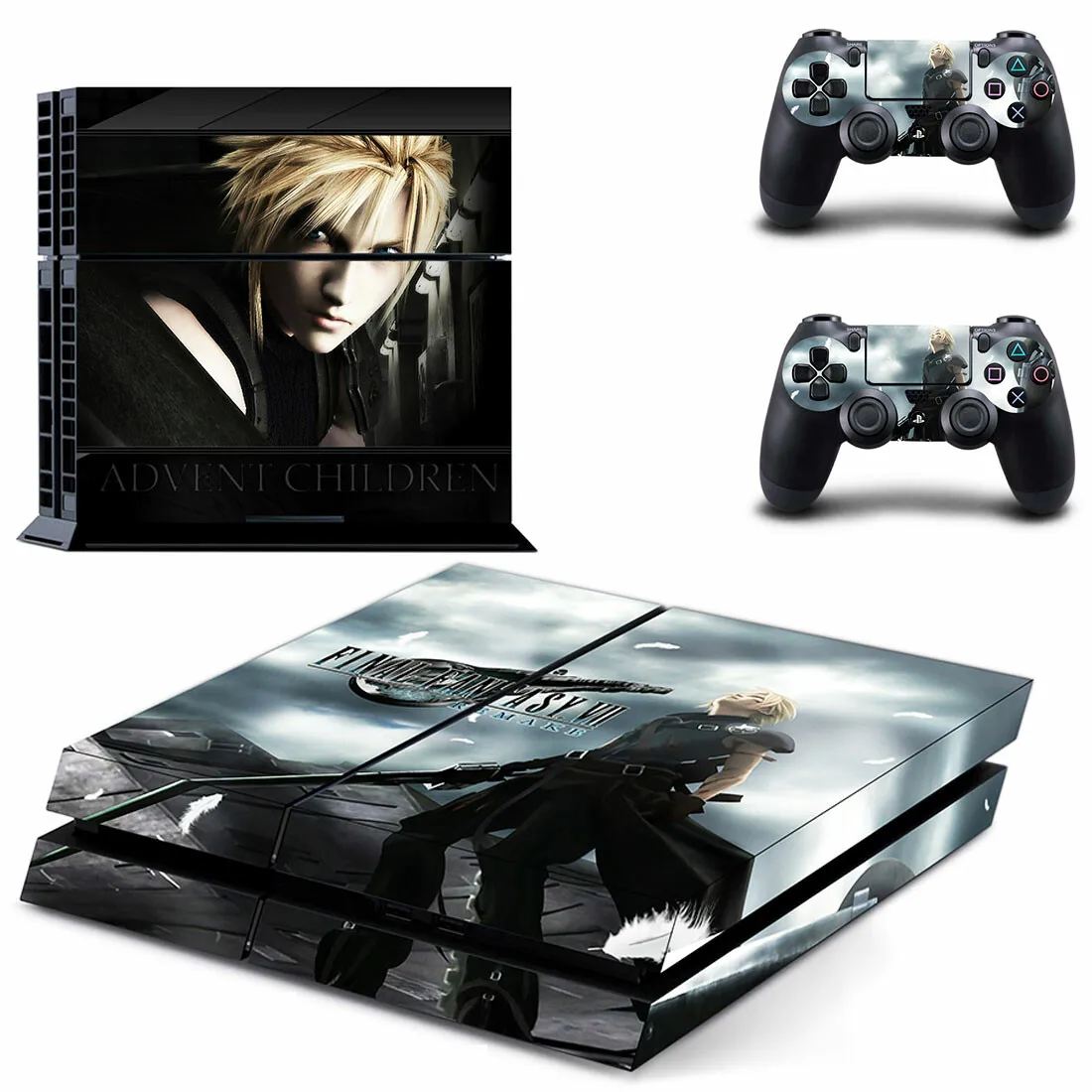 Final Fantasy 7 наклейка для PS4 виниловая наклейка, стикер для консоли sony Playstation 4 и 2 контроллера для Dualshock 4 наклейка для PS4 стикер