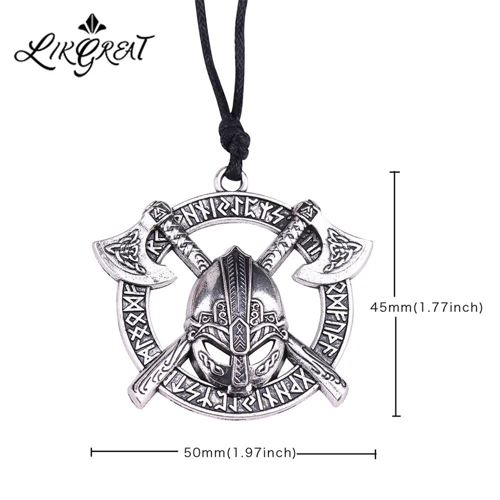 LIKGREAT ожерелье с маской Молот Тора мужской топор викингов подвеской на шлем