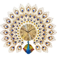 peacock clock wall clock living room home fashion creative personality simplicity mute nordic slightly luxury decoration clock