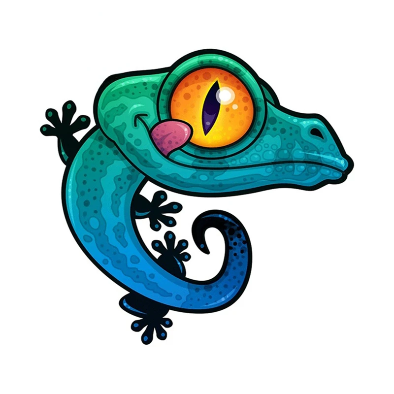 

A-0856 Fun Anime Gecko Personality Car Stickers PVC Fashion Auto Window Bumper Sunscreen Waterproof Cover Scratches Decals Decor