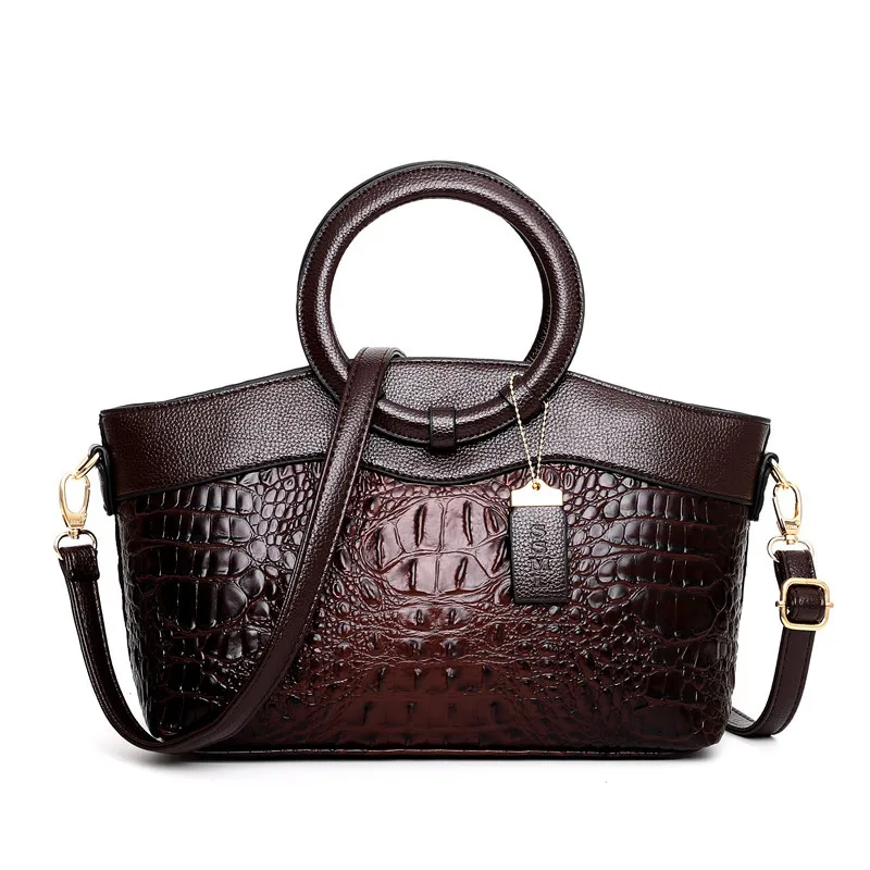 Dark Brown Gykaeo европейский и американский стиль крокодиловый узор женские кожаные сумки женск ие зеленые вечерние сумки на плечо сумка женская сумки женские - Цвет: Dark Brown