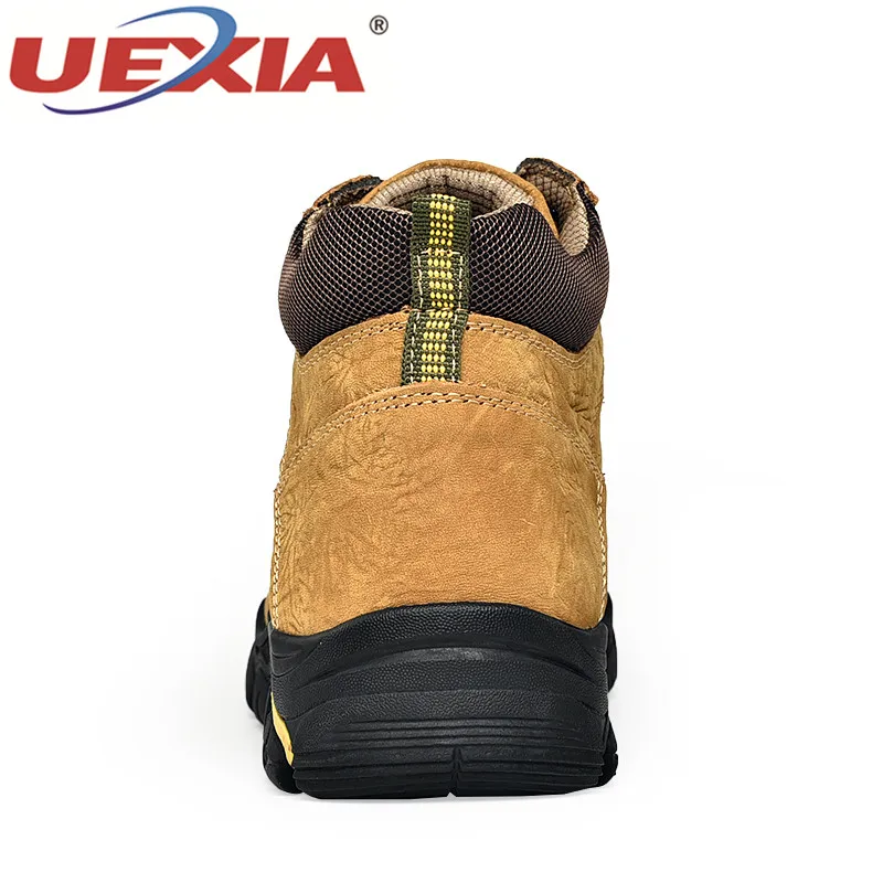 Зимние ботинки из UEXIA кожи Мужская обувь зимние теплые короткие плюшевые мужские