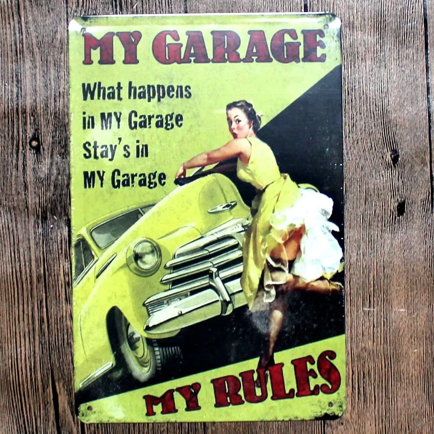 

my garage my rules metal tin sign Bar Cafe Garage Wall Decor Retro vintage 7.87 X 11.8 inch