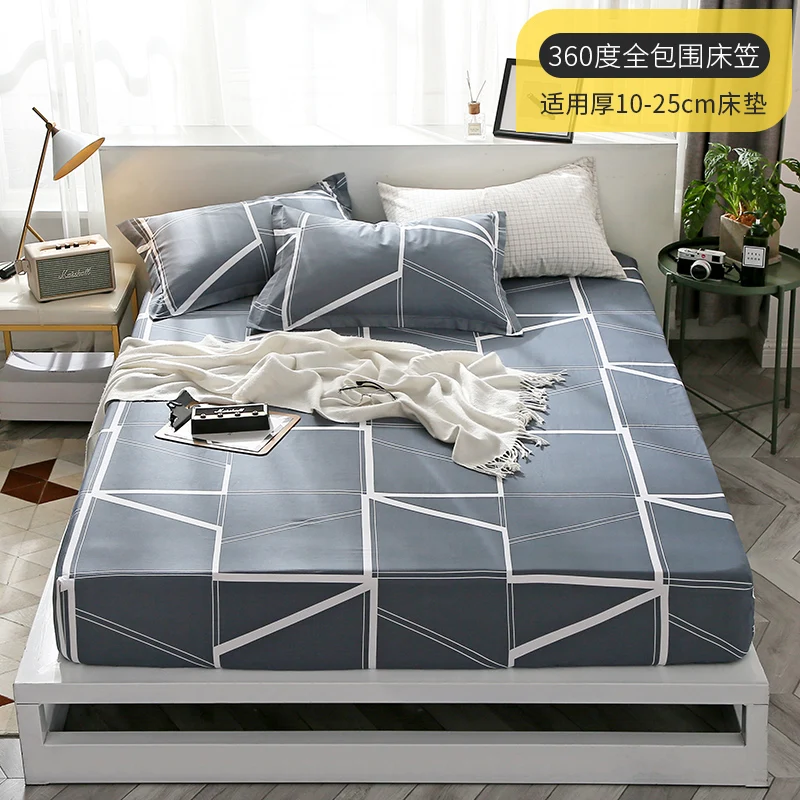 100% Cotton fitted sheets Mattress Cover Four Corners with elastic bedding cover flower love bed twin queen king size | Дом и сад