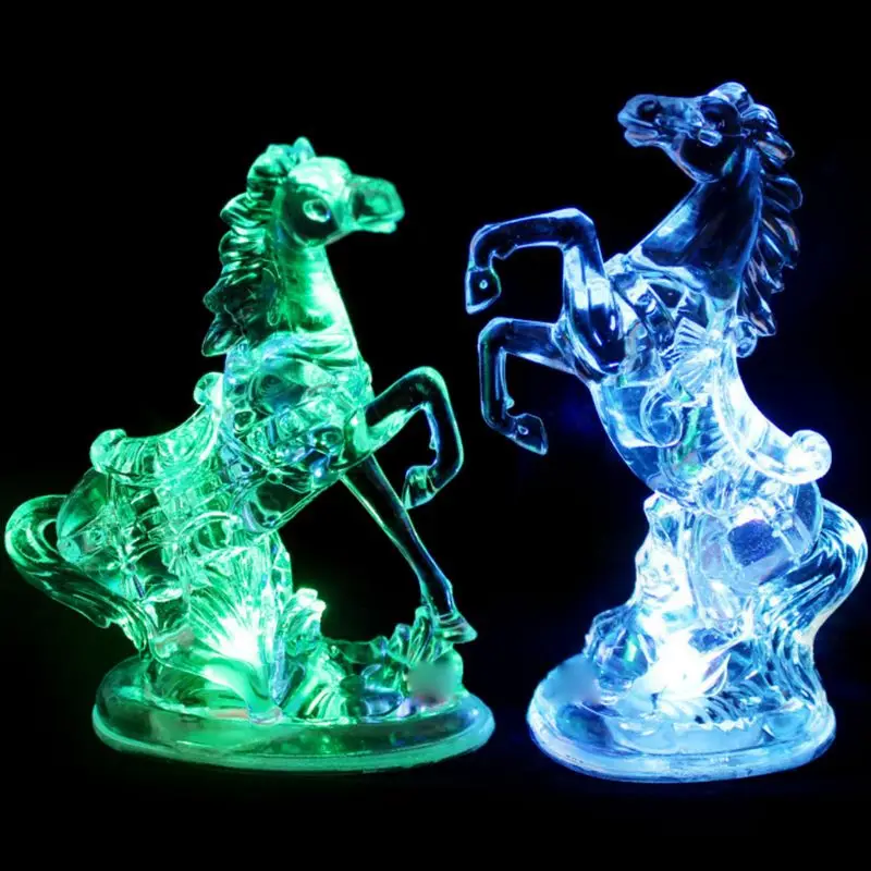 

Y55D Horse Night Light 7 Colors Changing LED Nightlight Home Car Ornaments Party Wedding Holiday Decoration Lamp Children Gift