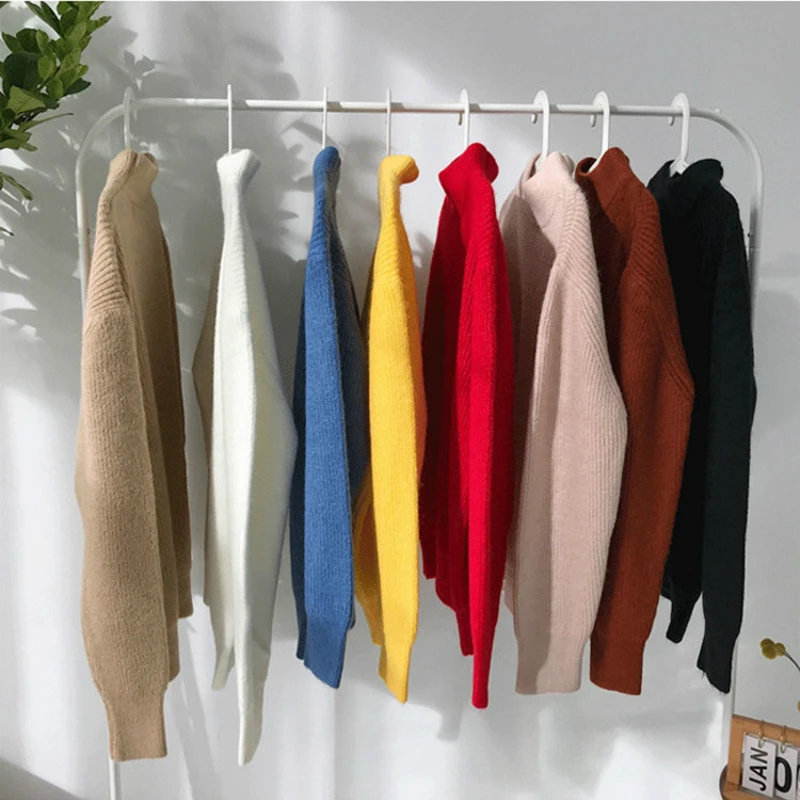 

Pullovers Men Solid Autumn Turtleneck Long Sleeve Plus Size 3XL Loose Knitted Simple Mens Pullover Sweater Korean Stylish Casual
