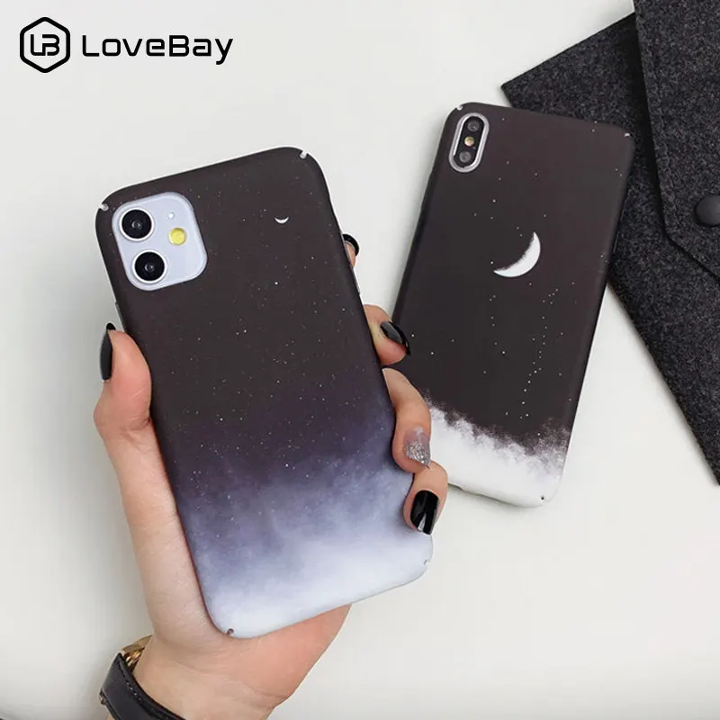 Lovebay пластиковый чехол для телефона для iPhone 11 звездное небо Луна для iPhone 7 8 6 6s Plus 11 Pro X XR XS Max 7 Жесткий PC задняя крышка оболочка