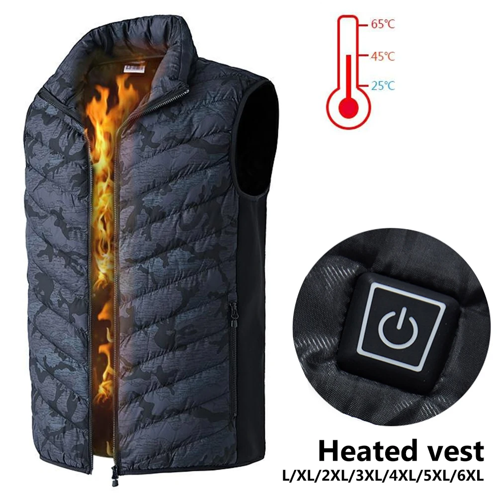 Зимняя куртка с подогревом теплый жилет USB умная Регулируемая Мужская для улицы