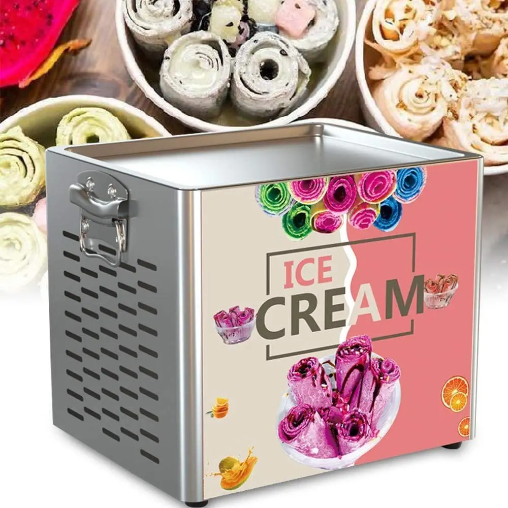 

Top quality single pan stainless steel ice cream rolls fried ice cream machine