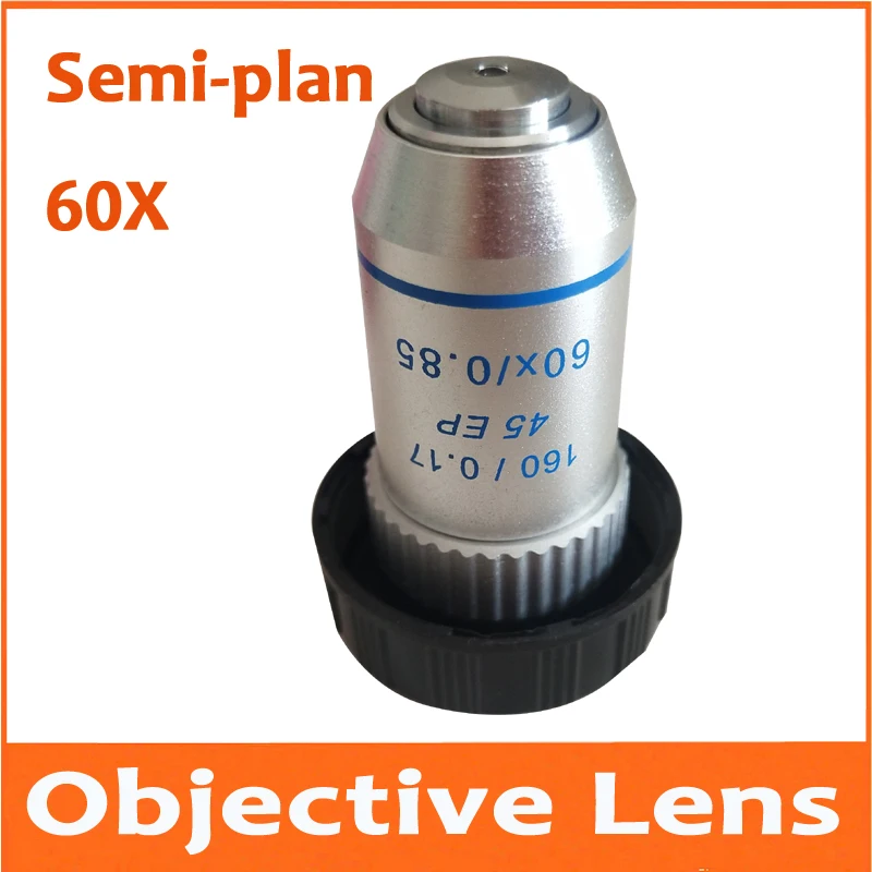 

New 60X 195N Medical Biological Microscope Bio-Microscope Semi Plan Achromatic Objective Lens 160/0.17 Thread Diameter 20.2mm