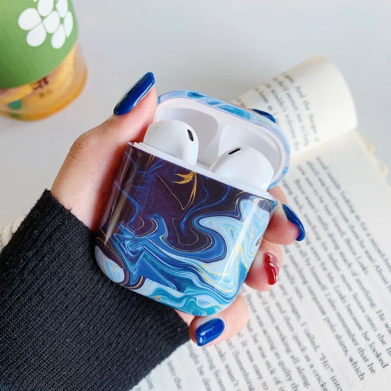 Чехол для наушников Airpods 2 чехол с мраморным Bluetooth беспроводной s роскошный