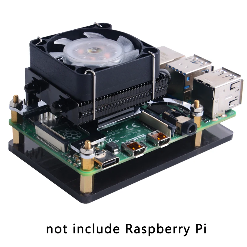 Оригинальный охлаждающий вентилятор 52Pi Ice Tower Raspberry Pi 7 цветов Изменение RGB