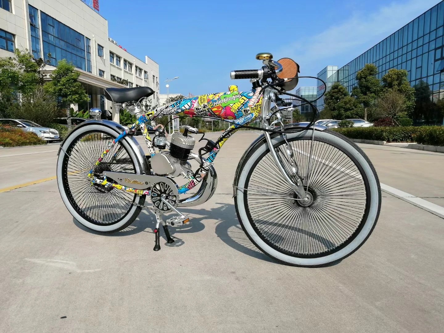 Очаровательный граффити 4 тактный двигатель 80cc 7 литров Бензобак на заказ