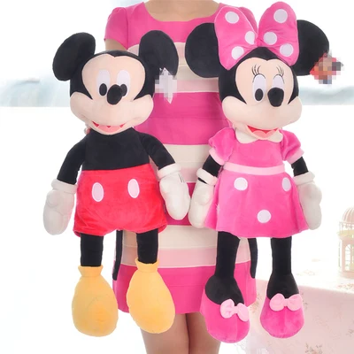 Minnie and Mickey 2 шт./пара; большие размеры 40-50 см Лидер продаж Микки Мышь мягкая плюшевая игрушка мягкая хорошее качество Lover День Святого Валентина подарок кукла Минни кукла - Цвет: Minnie and Mickey