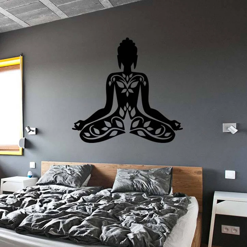 Наклейка на стену лотоса намаста цветок йога Om символ йоги декор для студии