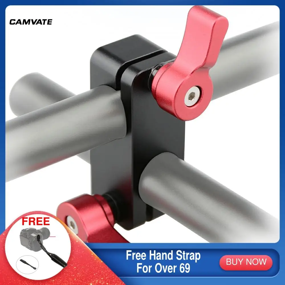 

CAMVATE Universal Standard 15mm Right Angle (90 Degree) Rod Clamp Adapter For DSLR Camera Handgrip/Monitor/ LED Light Supporting