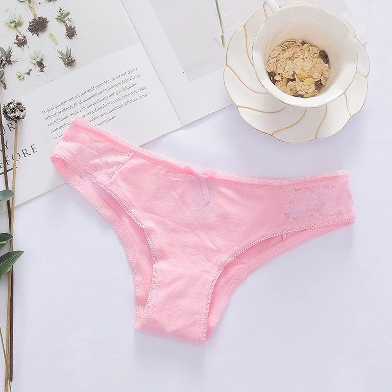 Pink Кружевное сексуальное нижнее белье, женские хлопковые стринги, трусики-стринги, женское нижнее белье, трусики, интимное дамское нижнее белье с низкой посадкой, P0044 - Цвет: Pink
