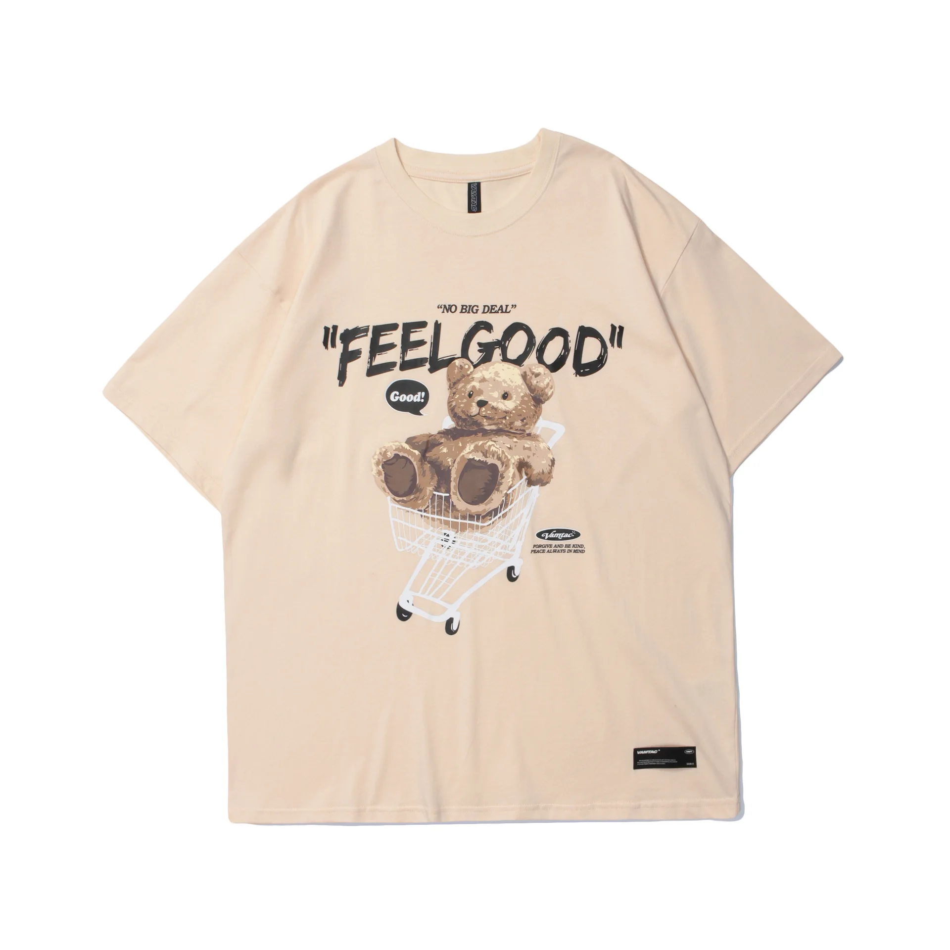 

Spring and summer new street bear cartoon print fashion couple loose short sleeve T-shirt