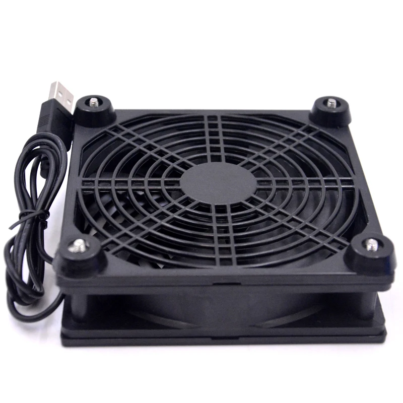 DIY Router PC Cooler TV Box Wireless Cooling fan Silent Quiet DC 5V USB power 120x120x25mm 12CM and Screws Protective net | Компьютеры и