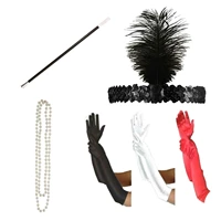 ecoparty 6pcs set flapper charleston black 1920s 20s fancy dress costume accessory gatsby lot