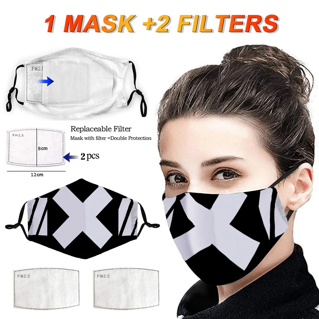 Хлопковая маска с активированным углем моющиеся и многоразовые пылезащитные