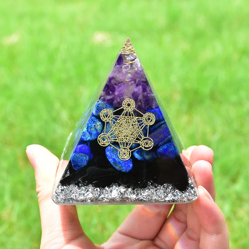 Генератор энергии Aogen AURA REIKI Orgonite декоративная пирамида из натурального хрусталя