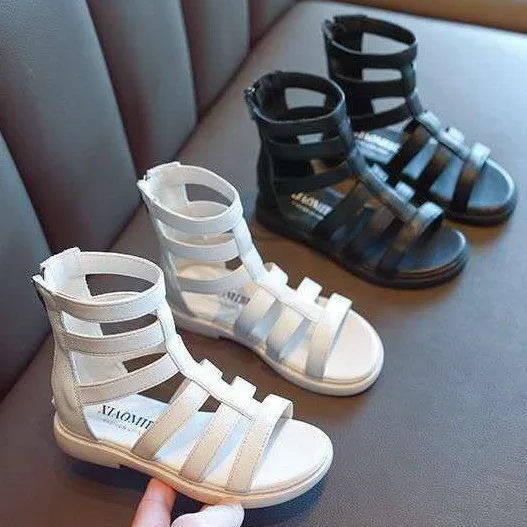 

Girls' sandals 2021 new summer Roman primary school girls' soft soled anti slip Princess fashion middle school children's shoes