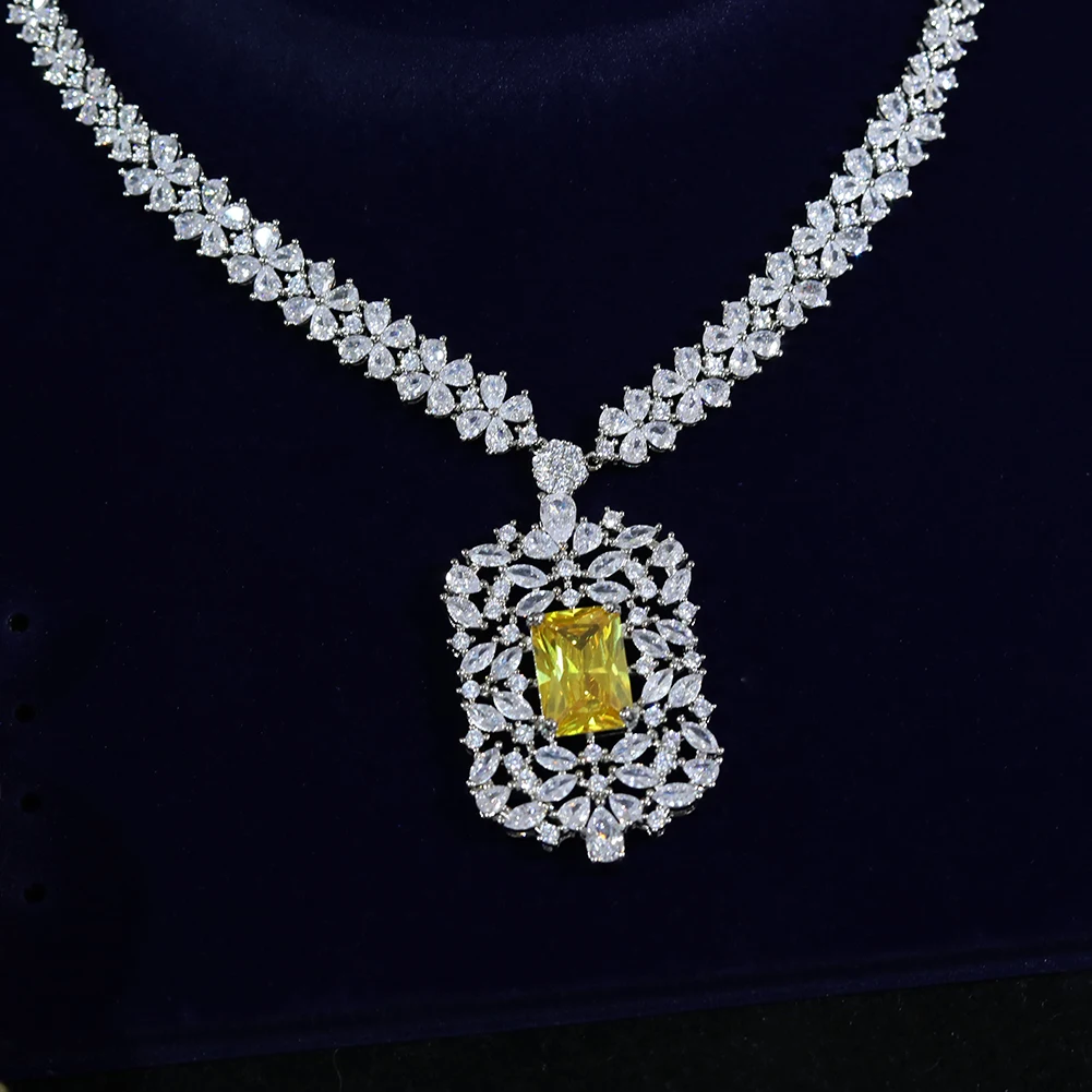 Модное свадебное квадратное ожерелье с кулоном asnor аксессуары для свадебного