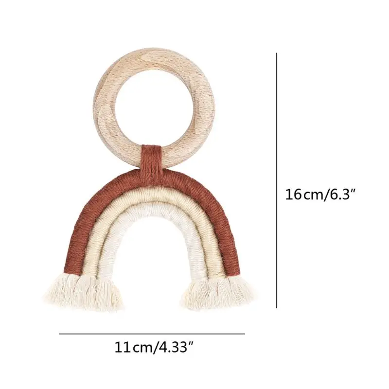 

Handmade Baby Rainbow Gym Toys BPA Free Organic Beech Wood Teether Shower Gift
