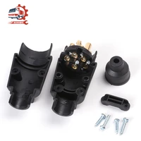 aohewei 7 pin trailer plug adapter connector 7 pole round socket towbar towing caravan truck rv vehicles 12v n type end plastic