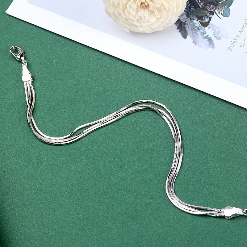

Hot Sale Sexy Beach Multilayer Snake Bones Anklets Foot Chain 925 Sterling Silver Foot Anklet Bracelet For Fashion Women Jewelry