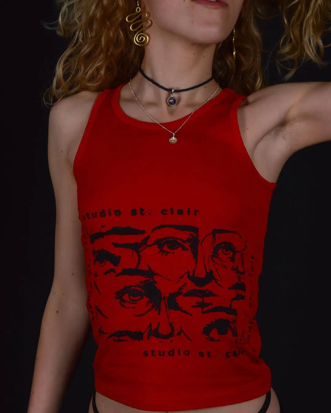 Женский укороченный топ Y2K с эстетичным портретом лица летний облегающий Топ без