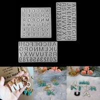 1set tassl keychain pendant casting silicone molds alphabet letter number epoxy resin mold diy crafts jewelry making tools