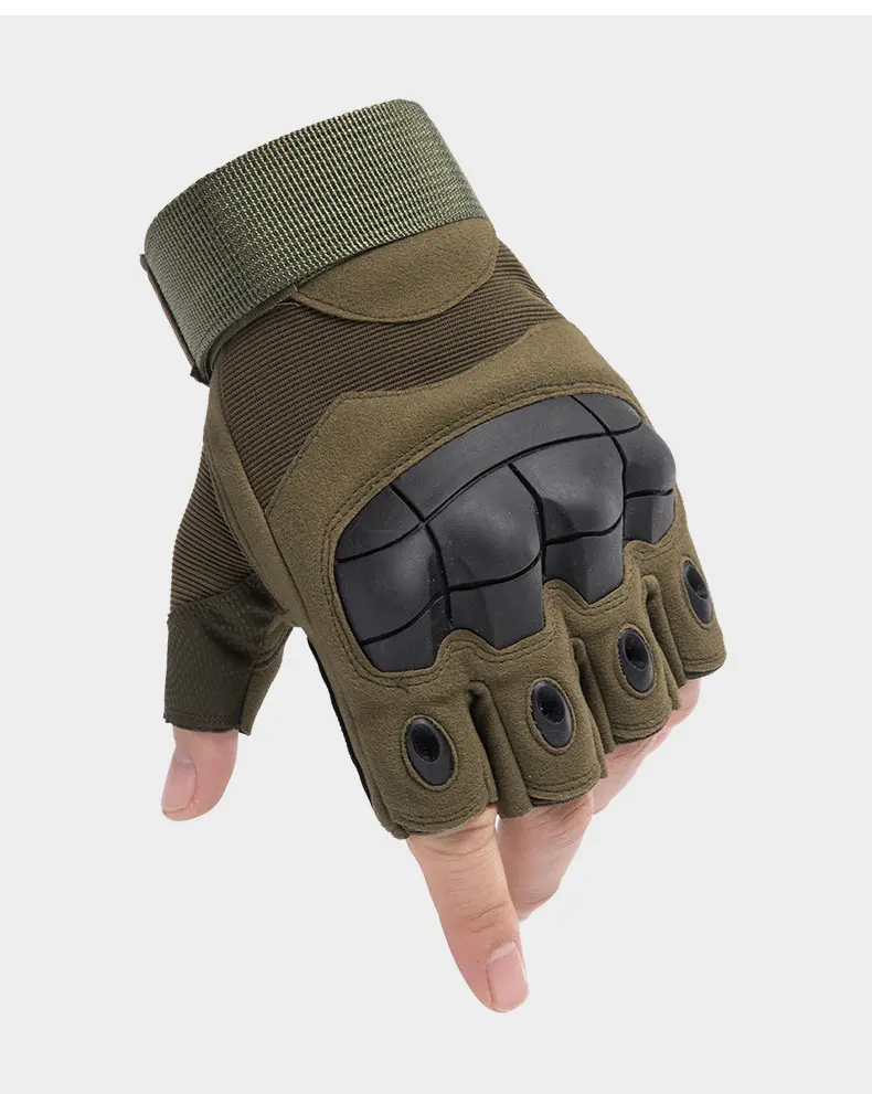 

Motorcycle Fingerless Gloves Hard Knuckle Motorbike Motocross Luva Biker Racing Ridding Cycling Half Finger Moto Protective Men