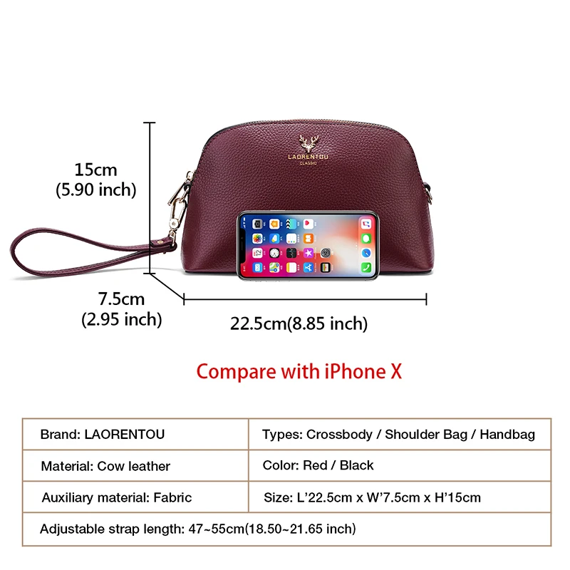 LAORENTOU женская сумка-клатч из натуральной кожи многофункциональная мягкая мини