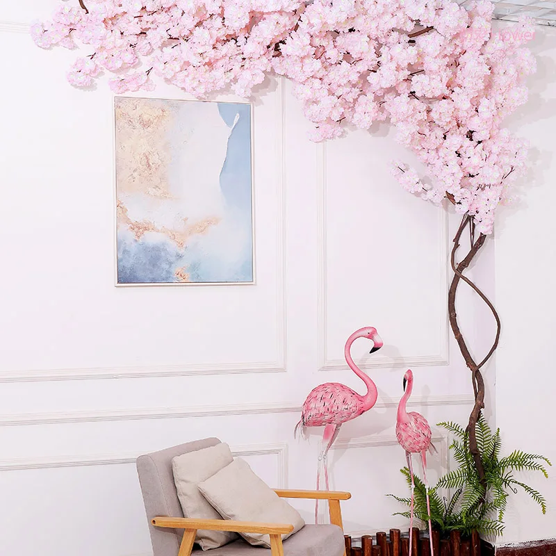 

Simulation Cherry Blossom Fake Flower Branches Flower Tree Plants Artificial Flowers Wedding Backdrop Wall Party Home Decoration