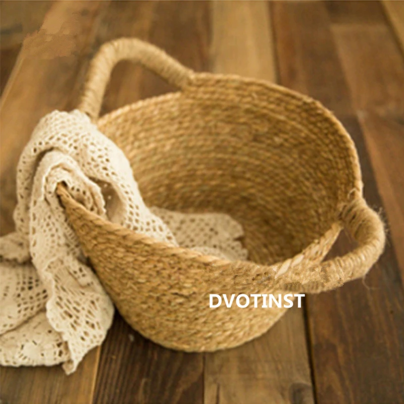 

Dvotinst Newborn Photography Props for Baby Retro Handmade Rattan Posing Basket Fotografia Accessories Studio Shoots Photo Props
