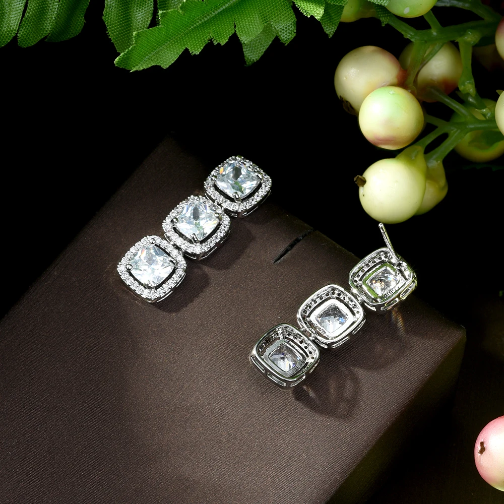 Роскошные трендовые круглые серьги hiневесты свадебные гвоздики с инкрустацией