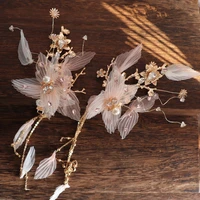 net crystal pearl hairpin headdress comb back comb hair accessories bridal wedding hair decoration bh