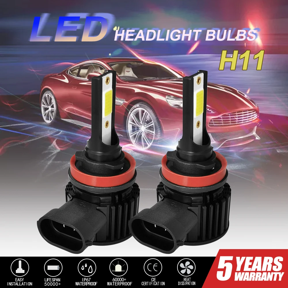 

Muxall 2Pcs Car Headlight Bulbs H7 LED H9 HB3 9005 HB4 9006 H11 H8 Bulb Canbus 100W 20000LM 6000K 12V LED Headlamp Fog Lamp