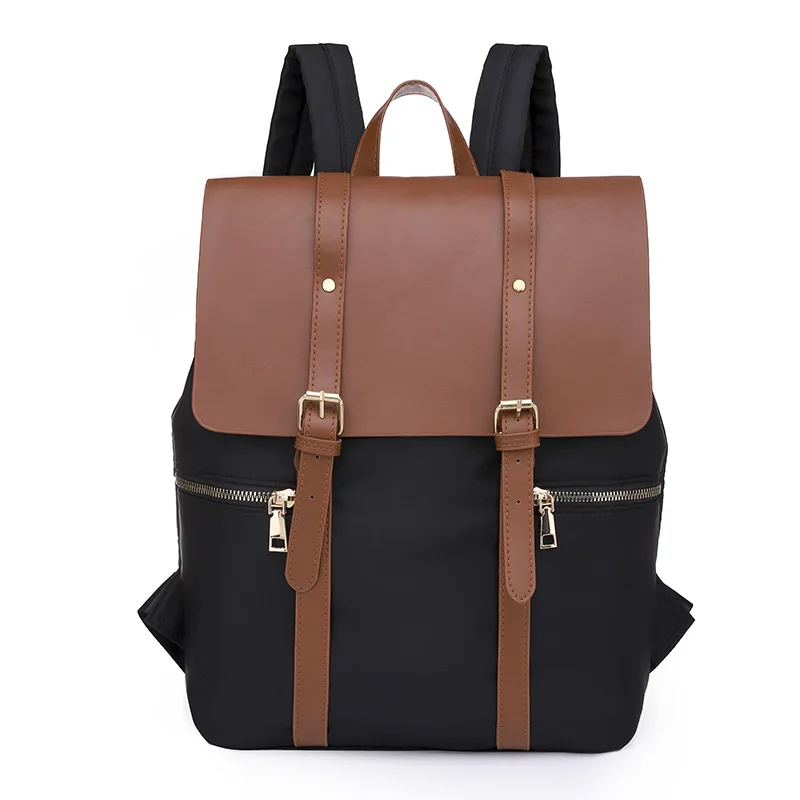 

fashion womens backpack 2021 Female Retro hit School bag large Leather Patchwork cheap Beach Travel backpack for women Men's