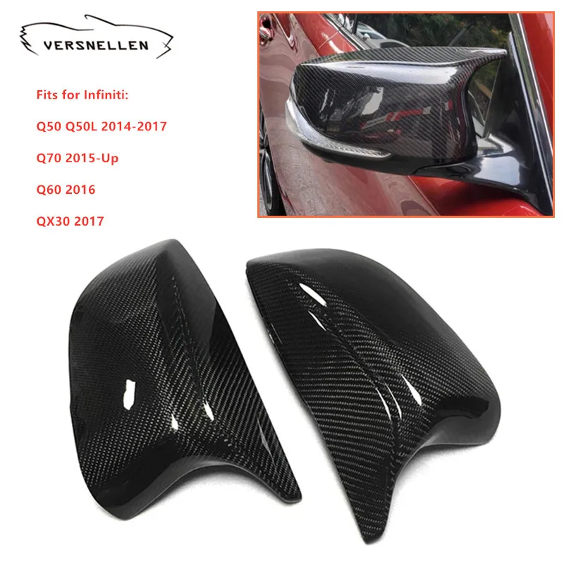 Зеркальные колпачки из углеродного волокна Q50 для Infiniti Q50L 2014 2017 Q60 2016 Q70 QX30 сменные