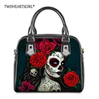 Женская кожаная сумка twoheart sgirl, Готическая сумка через плечо с принтом в виде черепа, модная сумка-тоут через плечо