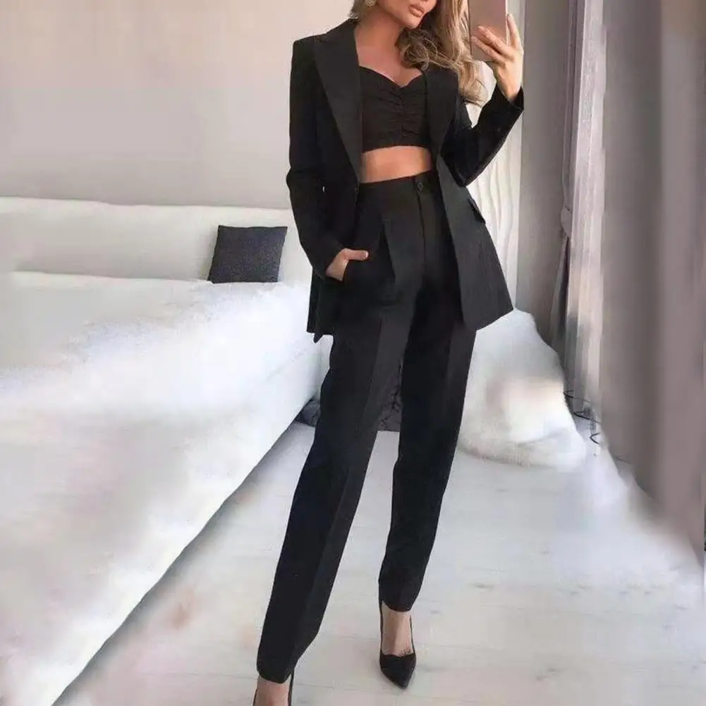 

3Pcs/Set Blazer Suits Beautiful Women Pockets Breathable Turndown Collar Suit for Office Suits Suit Jackets