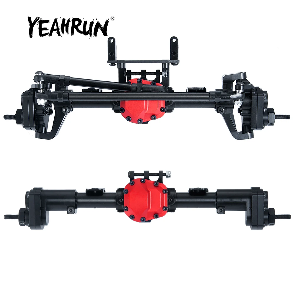 YEAHRUN-eje delantero/trasero para Axial SCX10 II 90046 90047 1/10 RC Crawler, accesorios de actualizaci&oacute;n de coche, CNC, aleaci&oacute;n de Metal-0