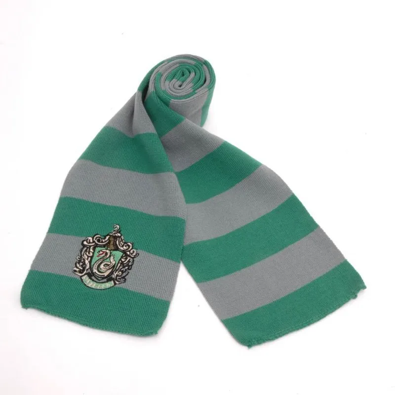 Slytherin Scarf Поттер халат накидка плащ с галстуком шарф палочка очки Ravenclaw Гриффиндор Hufflepuff Слизерин Халат косплей подарок на Хэллоуин - Цвет: Slytherin Scarf
