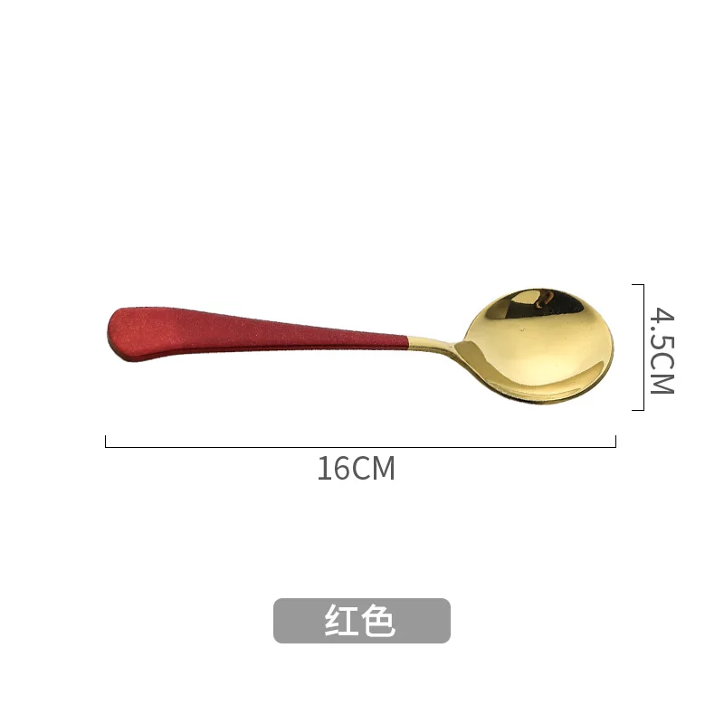 

European style cute simple stainless steel spoon household spoon spoon children's creative small spoon rice spoon dessert spoon