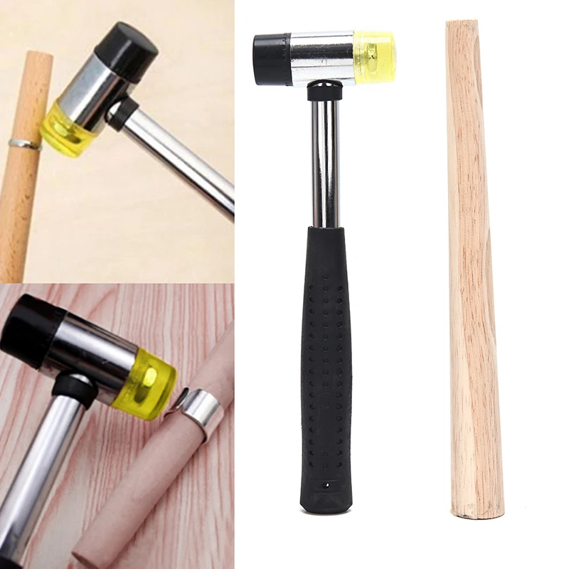 

Jewelers Rubber Hammer Mallet with Wood Ring Mandrel Sizer Sizing Adjuster Repair Tools Jewelry Making Kit