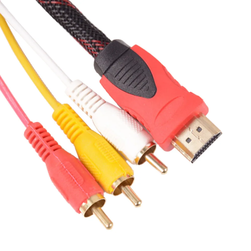 HDMI совместимый с RCA кабелем штекер на 3RCA AV композитный 1 5 м адаптер Кабельный Шнур